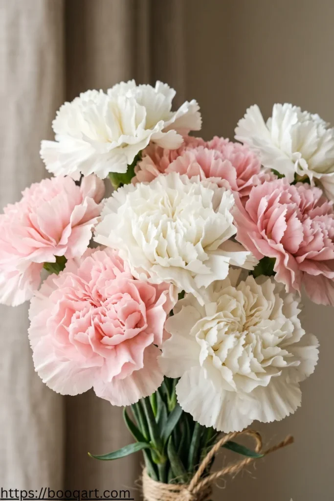 White and pink carnations, used in both celebratory and condolence arrangements in Armenian culture